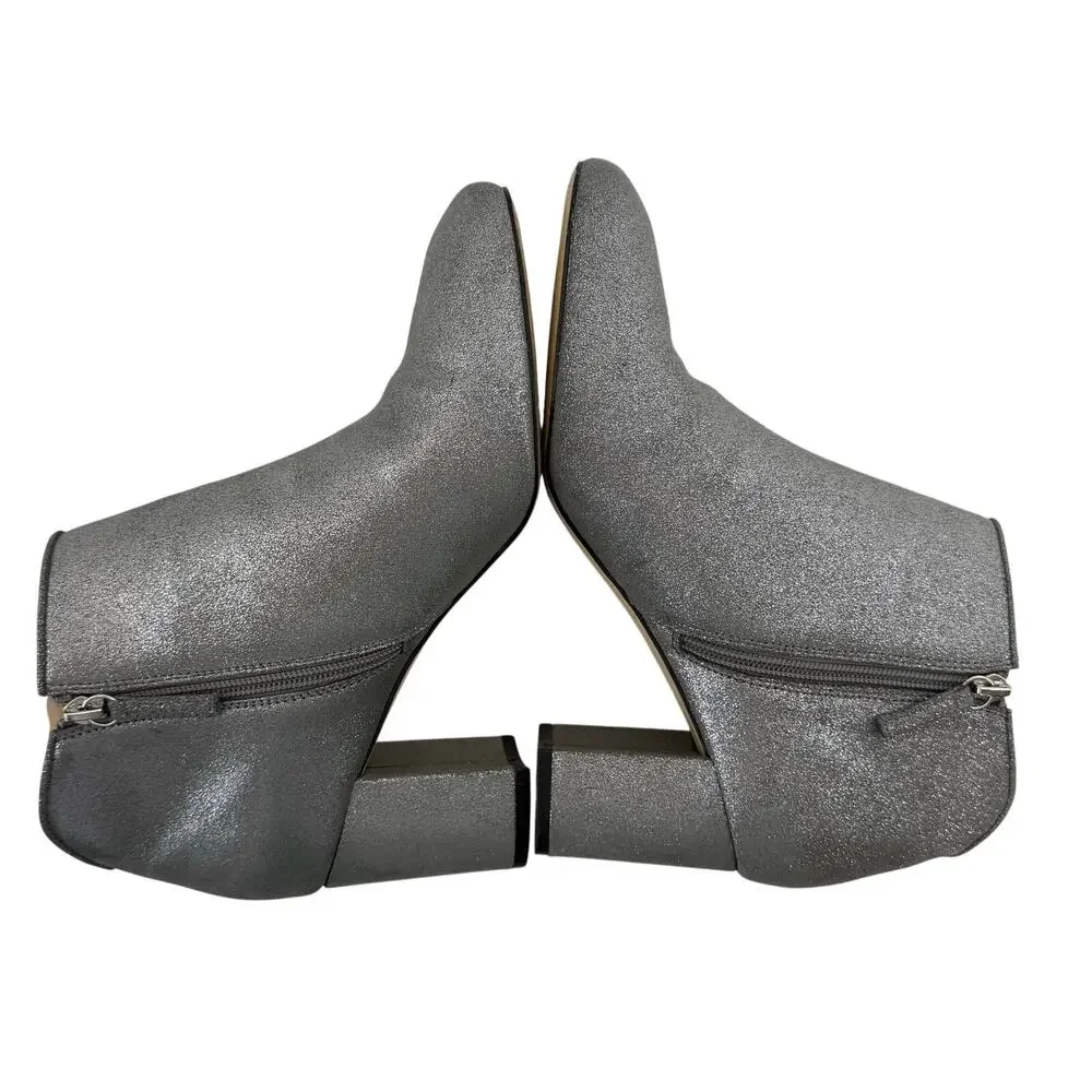 White House Black Market Harper Booties Womens 9.5M Silver Glitter
